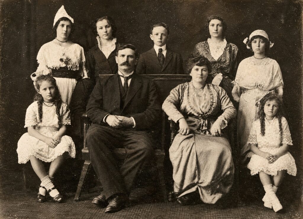 Historic photograph of John Walker and his family, part of the early history of Lanikai, Kailua, Hawaii