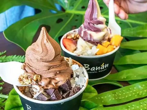 Dairy-free banana soft serve at Banán in Kailua, Oʻahu