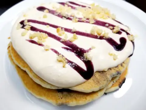 Pancakes with macadamia-nut sauce at Boots & Kimo’s in Kailua, Oʻahu