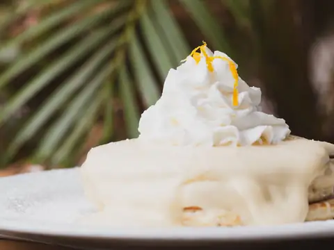 Lilikoi pancakes at Moke’s Bread & Breakfast in Kailua, Oʻahu